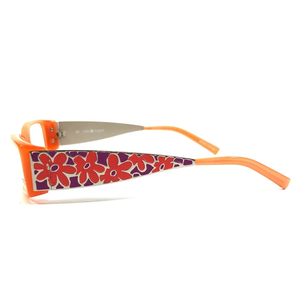 Yves Cogan Eyeglasses Frames YC 779 ORG Orange Red Purple Floral 52-17-130